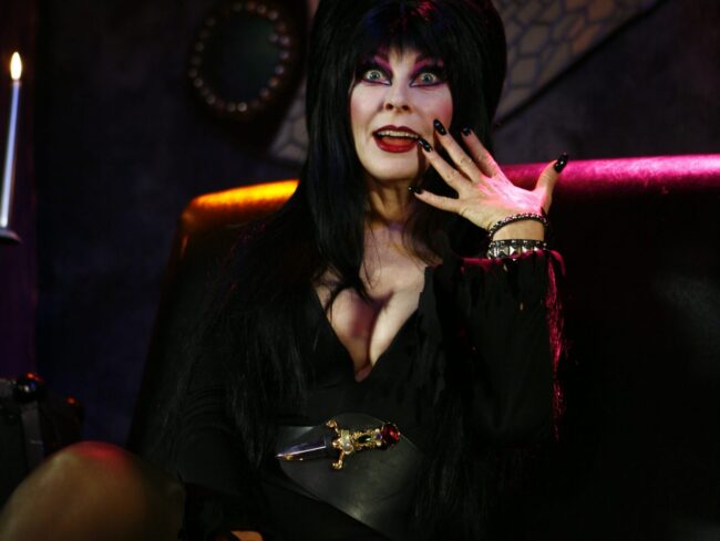 Elvira on Spread TV at the Dragonfly