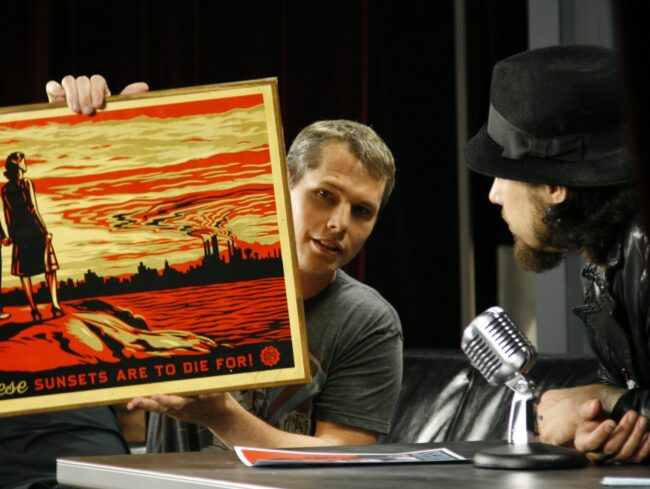 Shepherd Fairey and artwork with Dave Navarro on Spread TV