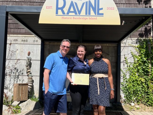 Stefan Goldby Erika Thayer Inez Maubane-Jones Stage at the Ravine Bainbridge Creative District