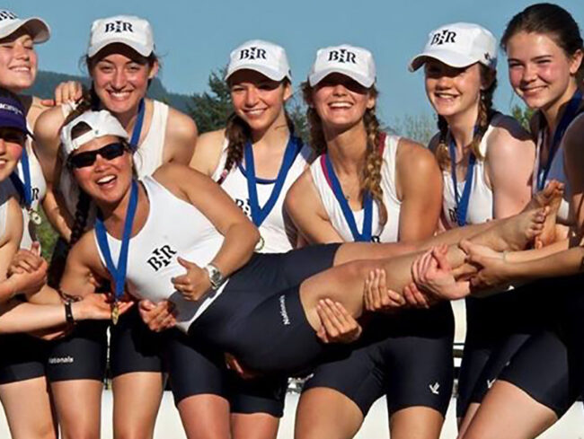 BIR's Varsity Girls and their Medals at the Brentwood Regatta