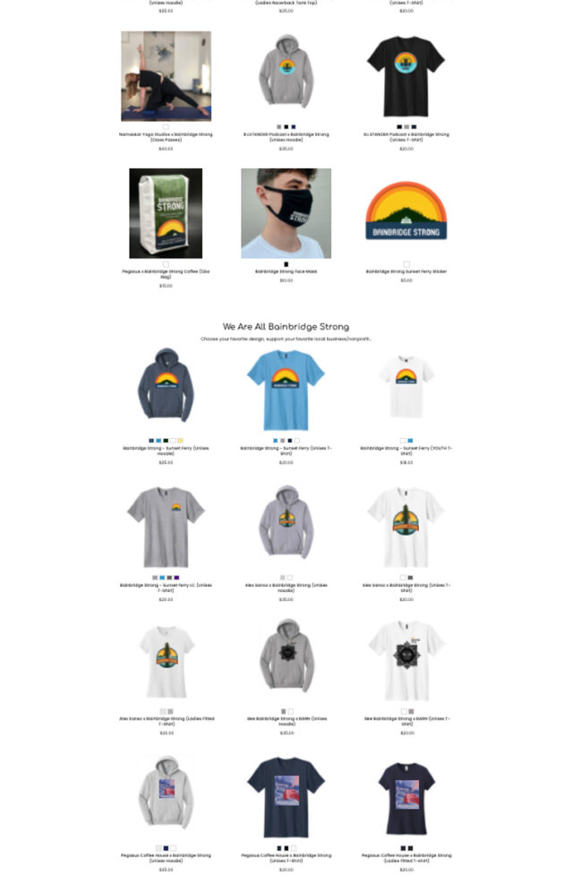 Bainbridge Strong - eCommerce Website Homepage