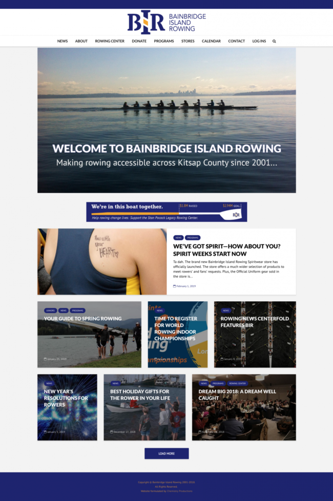 Website Homepage - Bainbridge Island Rowing