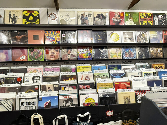 Vinyl wall at Rockin' Ruby's Bainbridge store