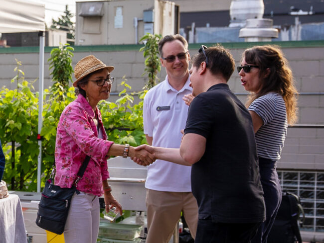 Stefan Goldby Alex Sanso Devin James Rachel Noll James Bainbridge Chamber After Hours handshake
