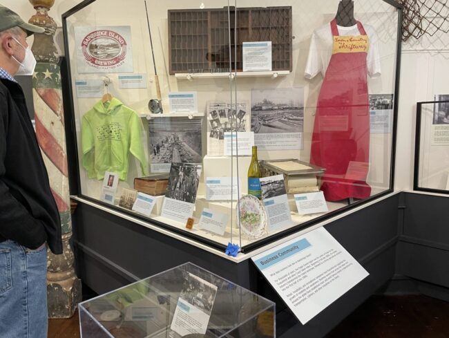Local business exhibit at Bainbridge History Museum - curated by Chamber President Stefan Goldby
